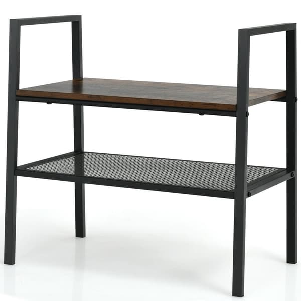 Kenkähyllynäyttöteline, 21,5x13x20,5 tuumaa, ruskea, musta