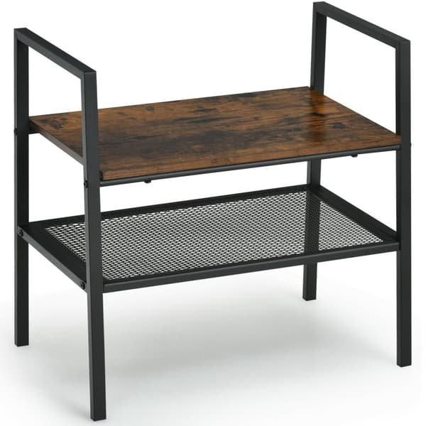 Kenkähyllynäyttöteline, 21,5x13x20,5 tuumaa, ruskea, musta