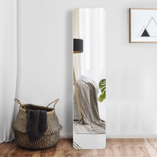 Gulvspejl, 160x37 cm, Hvid