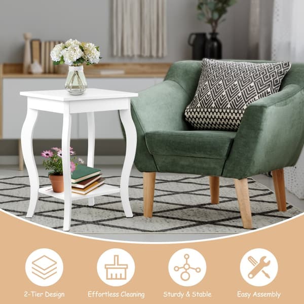 Accent Side Tables, 40x40x60 cm, Hvid