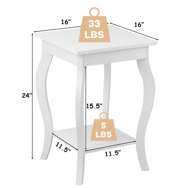 Accent Side Tables, 40x40x60 cm, Hvid