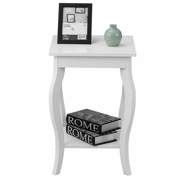 Sidebord, Accent Sofa Slut Sidebord-Hvid, 16x16x24 tommer, Hvid