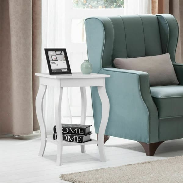 Sidebord, Accent Sofa Slut Sidebord-Hvid, 16x16x24 tommer, Hvid