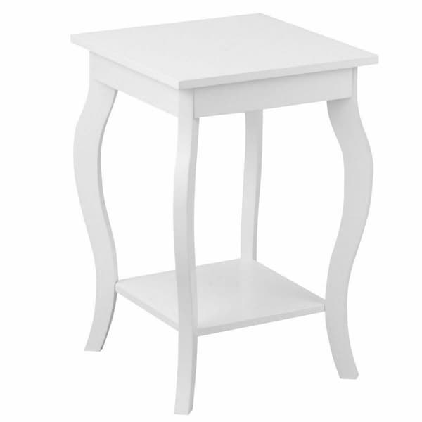 Sidebord, Accent Sofa Slut Sidebord-Hvid, 16x16x24 tommer, Hvid