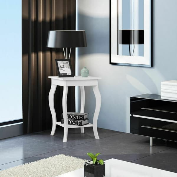 Sidebord, Accent Sofa Slut Sidebord-Hvid, 16x16x24 tommer, Hvid