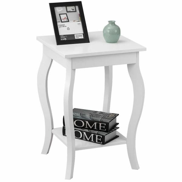 Sidebord, Accent Sofa Slut Sidebord-Hvid, 16x16x24 tommer, Hvid