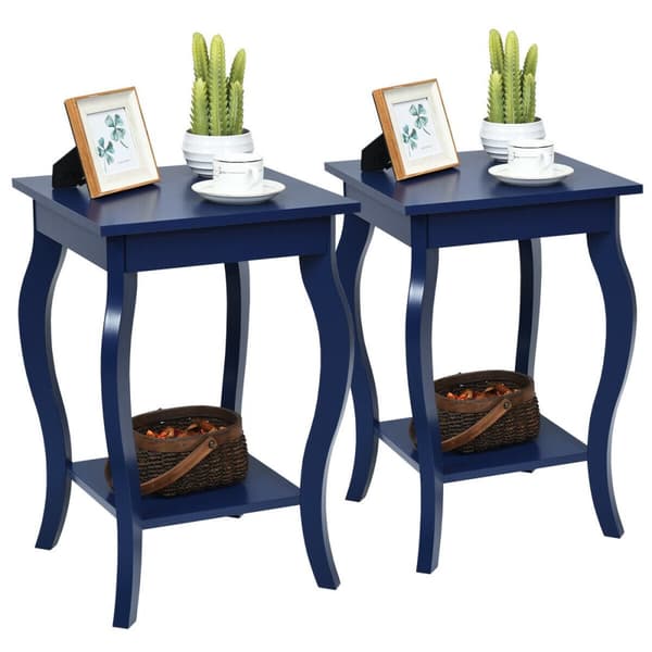 Accent Side Tables, 16x16x24 tommer, Blå