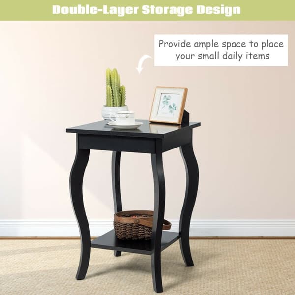 Sidebord, 16x16x24 tommer, Sort