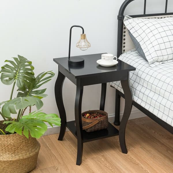 Sidebord, 16x16x24 tommer, Sort
