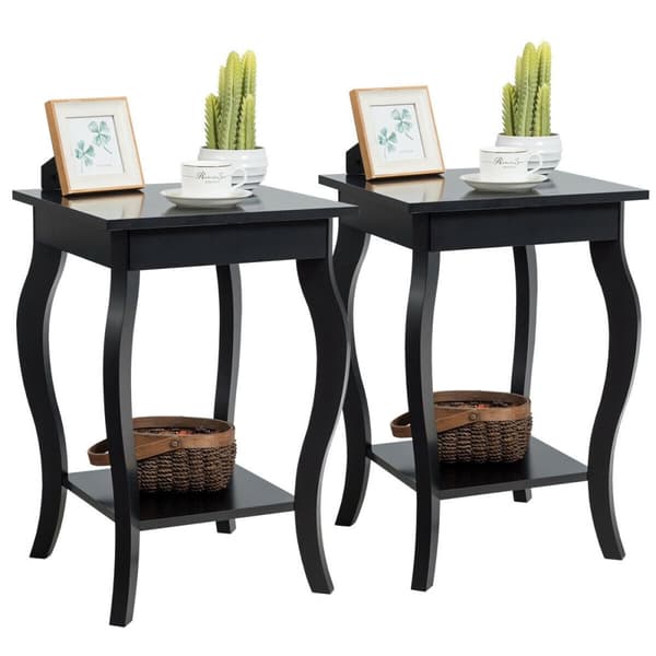 Sidebord, 16x16x24 tommer, Sort