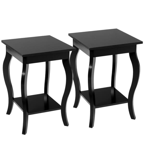 Sidebord, 16x16x24 tommer, Sort