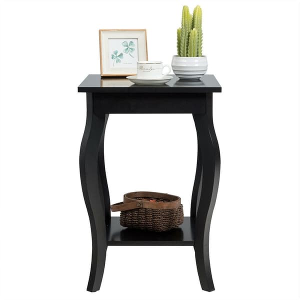 Sidebord, Accent Sofa End, 16x16x24 tommer, Sort