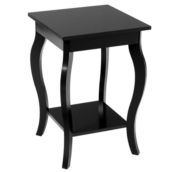 Sidebord, Accent Sofa End, 16x16x24 tommer, Sort