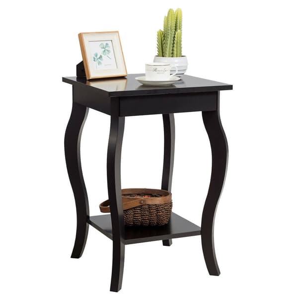 Sidebord, Accent Sofa End, 16x16x24 tommer, Sort