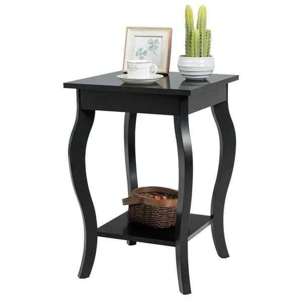 Sidebord, Accent Sofa End, 16x16x24 tommer, Sort
