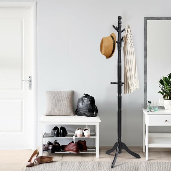 Klädhängare, 19,5x19,5x54,5/69 tum, Svart/Brun/Grå