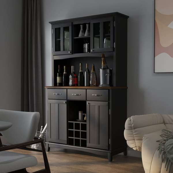 Kök Förvaringsskåp, 44x17x72.5 tum, Svart