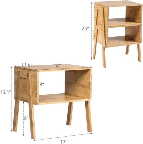 Bambunattduksbord, 43x29x64 cm, 43x29x42 cm