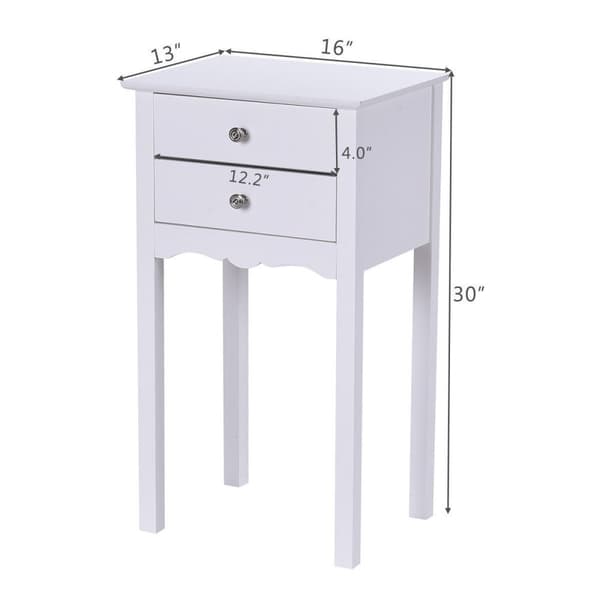 Sidebord, 40,6x33,0x76,2 cm, Hvid