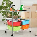 Miniatyrbillede 4 af 8: Rullende opbevaringsvogn, 25,0x14,5x29,5 tommer, Gul