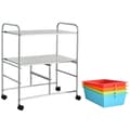 Miniatyrbillede 6 af 8: Rullende opbevaringsvogn, 25,0x14,5x29,5 tommer, Gul