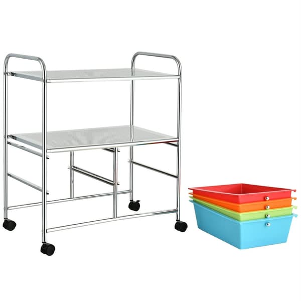 Rullende opbevaringsvogn, 25,0x14,5x29,5 tommer, Gul