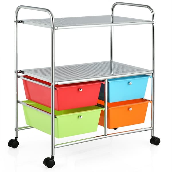 Rullende opbevaringsvogn, 25,0x14,5x29,5 tommer, Gul