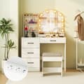 Miniatyrbild 6 av 8: Sminkbord och pall set, 100x40x140 cm, Vit
