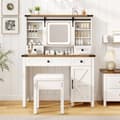 Miniatyrbild 5 av 8: Sminkbord och pall, 107x40x138 cm, Vit