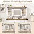 Miniatyrbild 7 av 8: Sminkbord och pall, 107x40x138 cm, Vit