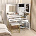 Miniatyrbillede 4 af 8: Sminkebord, 96x39x135.5 cm, Hvid + Guld
