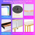 Miniatyrbild 7 av 8: Sminkbord, 80x40x137 cm, Vit