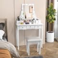 Miniatyrbillede 4 af 8: Makeupbord, 80x40x136 cm, Hvid