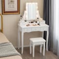 Miniatyrbillede 8 af 8: Makeupbord, 80x40x136 cm, Hvid
