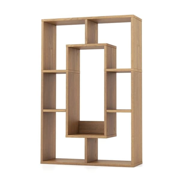 Geometrisk Bogreol, 60x20x90 cm, Rustikt Brun