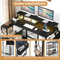 Miniatyrbillede 2 af 7: L-formet skrivebord, 120x80x87 cm, Sort
