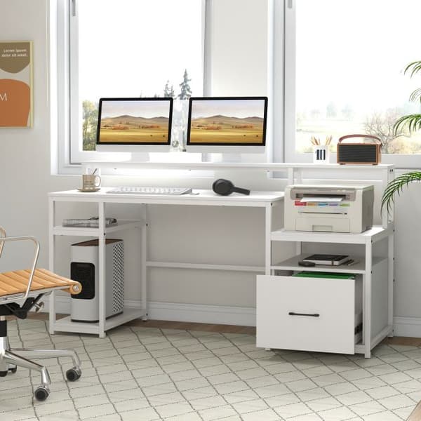 Hemmakontor Datorbord, 168x60x89 cm, Vit