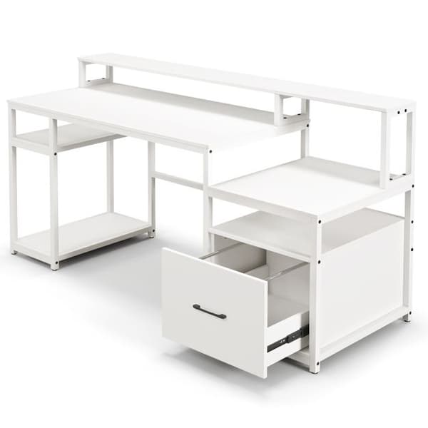 Hemmakontor Datorbord, 168x60x89 cm, Vit