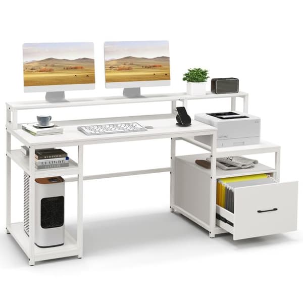 Hemmakontor Datorbord, 168x60x89 cm, Vit