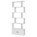 Miniatyrbillede 2 af 8: Bogreol med opbevaringsskab, 70x23x183 cm, hvid