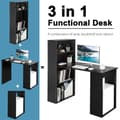 Miniatyrbillede 4 af 8: Computerskrivebord, 122x56x122 cm, Sort