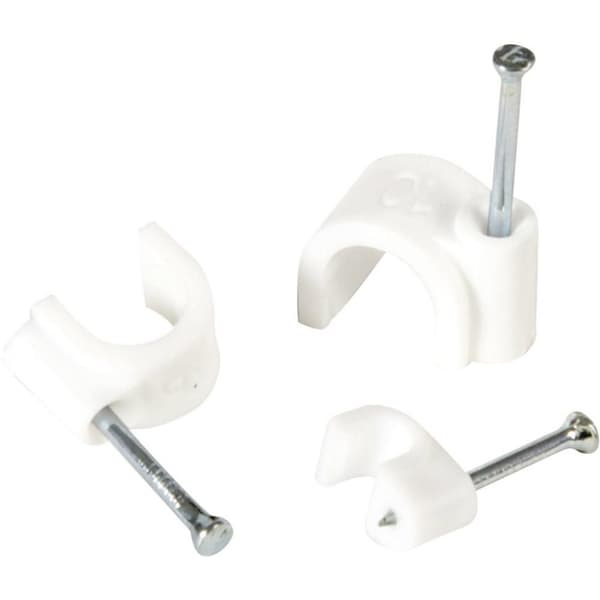 SupaLec Round Cable Clips (Pack Of 10) White 9mm