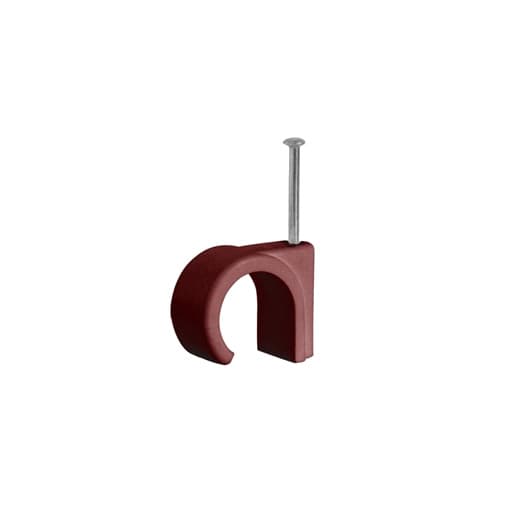 Securpak Round Cable Clips (Pack of 20) Brown 7mm