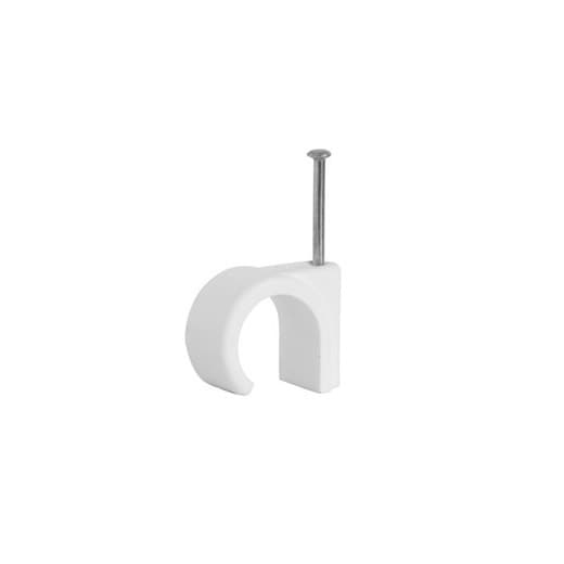 Securpak Round Cable Clips (Pack of 40) White 6mm