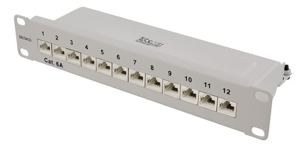 10" patch panel, 12xRJ45, Cat6a, STP, 10Gbps