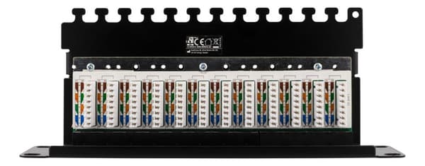 10" patch panel, 12xRJ45, Cat6, 1U, Krone LSA, unshielded