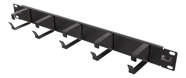19" cable management, metal, 5 loops, 1U, black