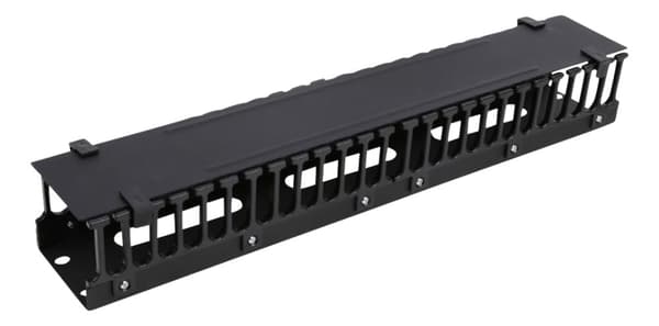 19" cable management, finger duct feedthrough, 2U