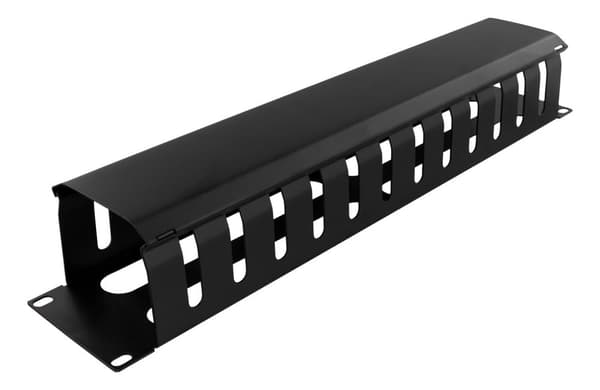 19" cable management, metal, finger duct feedthrough, 2U