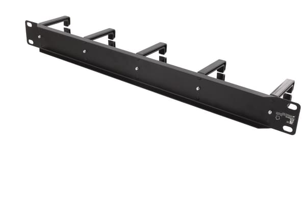 19" cable panel 1U, 5 brackets, black